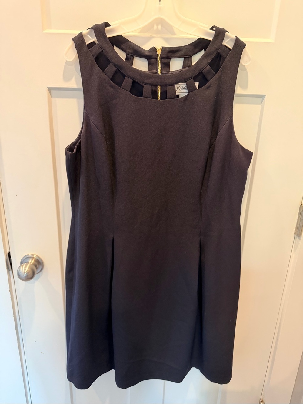 J Howard Black Sleeveless Cocktail Dress Cutout Neck Size 18